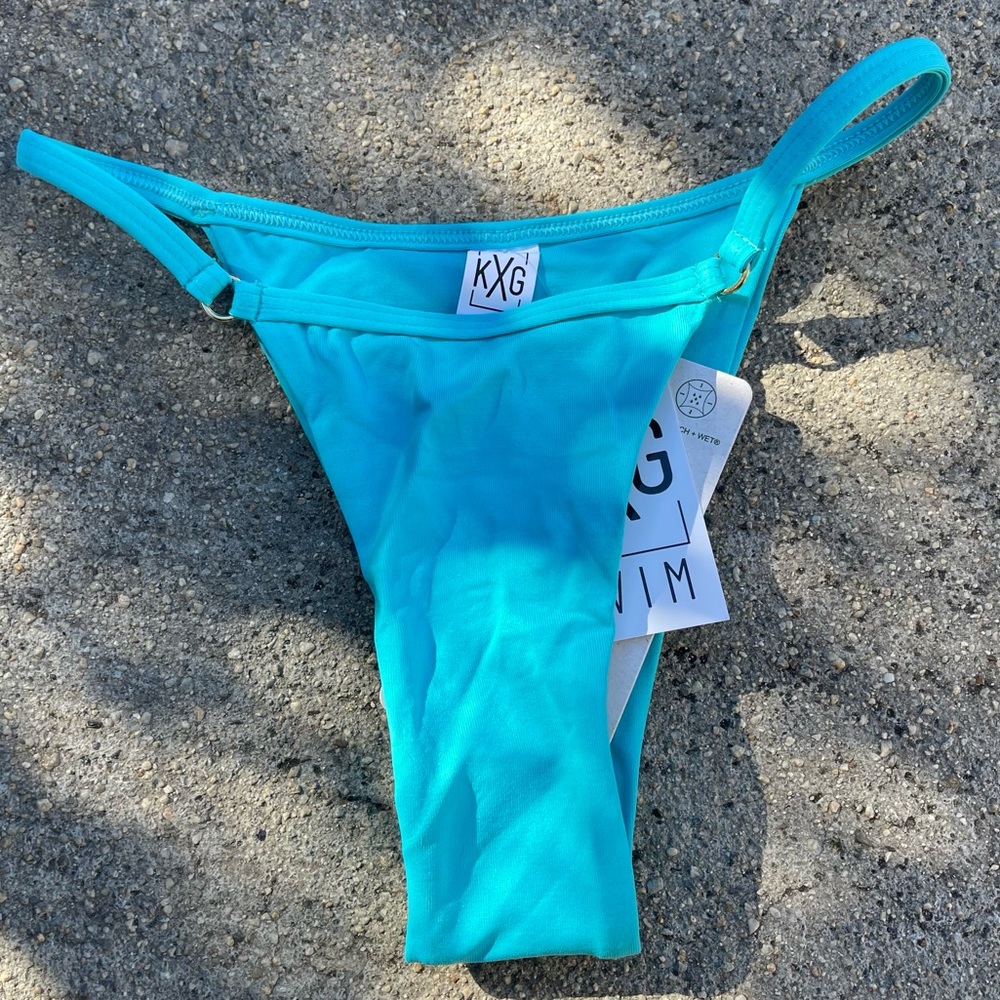 KXG Swim The Heat Bottoms Miami Vice Collection in Aqua Blue size S